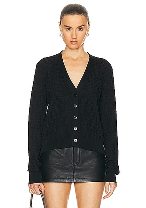 Givenchy V Neck Cropped Cardigan in Black - Black. Size M (also in L, S, XS).