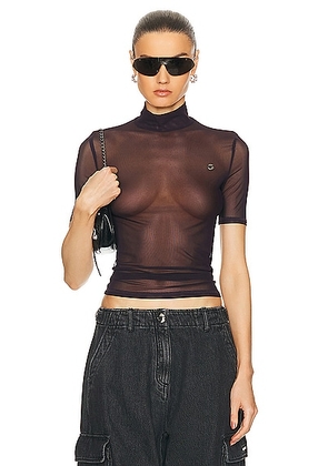 Coperni High Neck Fitted Top in Burgundy - Wine. Size S (also in L, M, XS).