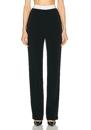 GALVAN High Waisted Suit Trouser in Black & Ivory - Blue. Size 34 (also in 36, 40, 42).
