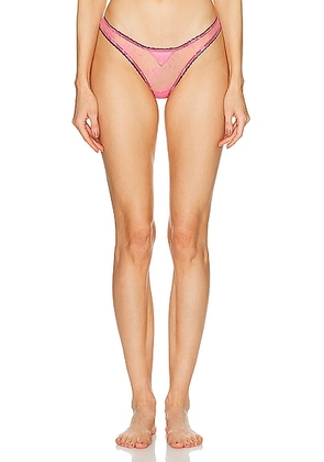 fleur du mal Untie Me Cheeky Panty in Pink Cadillac - Pink. Size 1 (also in 3, 4).