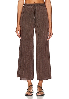 Calle Del Mar Wide Rib Pant in Chocolate - Chocolate. Size L (also in ).