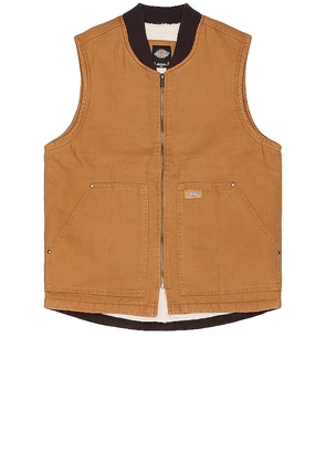 Dickies Duck Lined Vest in Brown. Size L.