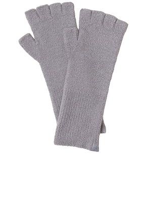 Barefoot Dreams CozyChic Lite Fingerless Gloves in Grey.