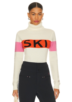 Perfect Moment Ski Sweater II in White. Size M.