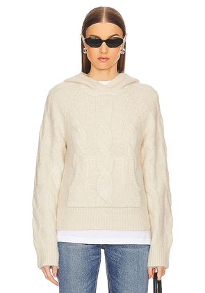 L'Academie Narelle Cable Hoodie in Ivory. Size M, S.
