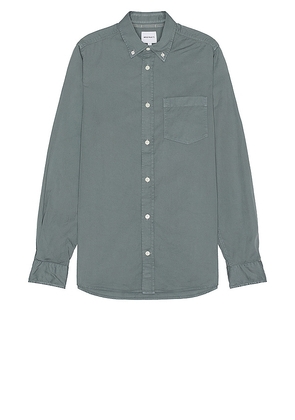 Norse Projects Anton Light Twill Shirt in Blue. Size L, XL/1X.