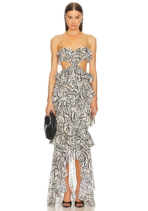 Michael Costello x REVOLVE Abby Gown in Black,White. Size M, S, XL.