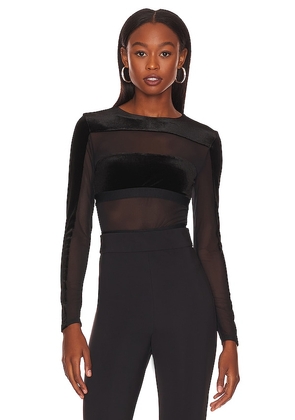 Undress Code Go For It Velvet Bodysuit in Black. Size M, S, XL, XS.