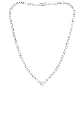 The M Jewelers NY Gradient Tennis Necklace in Metallic Silver.