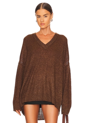Show Me Your Mumu Ozzy Oversized Sweater in Brown. Size L, M, XL, XS.