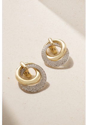 DAVID WEBB - 18-karat Gold, Platinum And Diamond Clip Earrings - One size