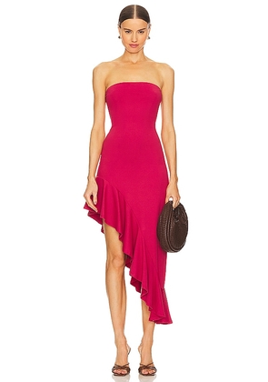 Susana Monaco Asymmetrical Ruffle Dress in Red. Size L, M, S, XL.