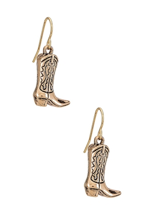 8 Other Reasons Cowboy Boot Earring in Metallic Gold.
