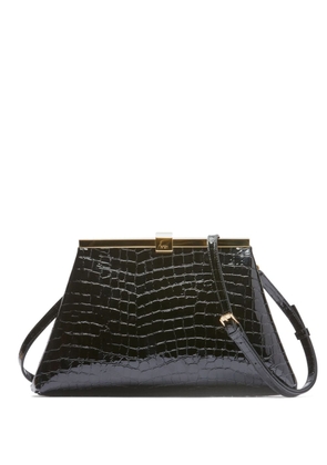 Nº21 Puffy Jeanne crocodile-embossed shoulder bag - Black
