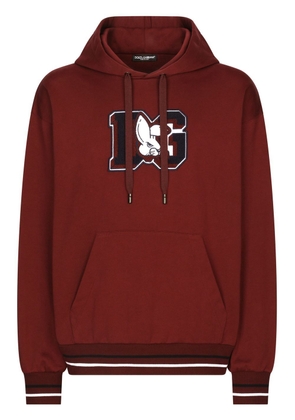 Dolce & Gabbana logo-patch cotton hoodie - Red