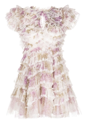 Needle & Thread Wisteria ruffle lace minidress - Multicolour