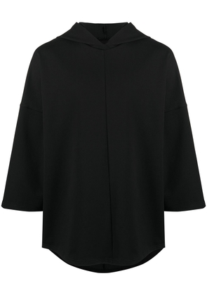 Alchemy three-quarter sleeve oversized hoodie - Black