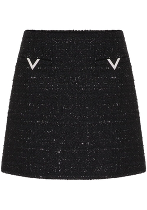 Valentino Garavani VLogo tweed miniskirt - Black