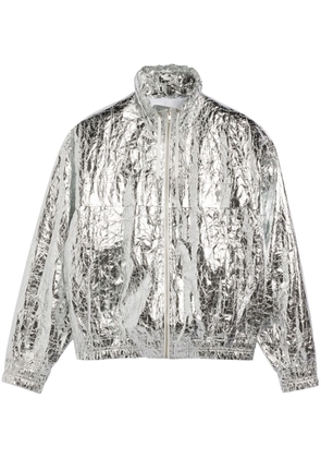 AMI Paris Ami De Coeur metallic zipped jacket - Silver
