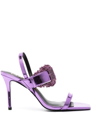 Versace Jeans Couture Emily 90mm metallic sandals - Purple