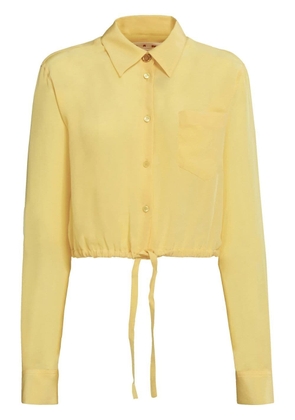 Marni drawstring silk long-sleeve shirt - Yellow