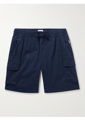 Onia - Straight-Leg Linen-Blend Drawstring Cargo Shorts - Men - Blue - S
