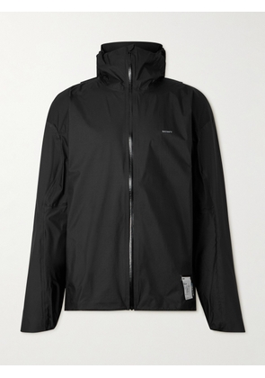 Satisfy - Pertex® 3L Fly Logo-Appliquéd Recycled-Ripstop Hooded Jacket - Men - Black - 1