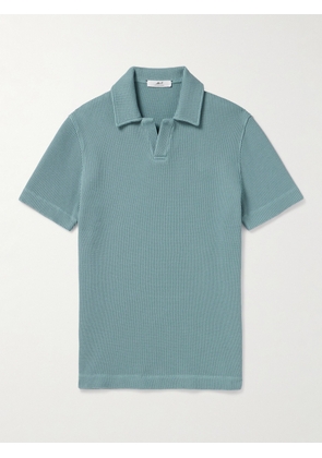 Mr P. - Waffle-Knit Organic Cotton Polo Shirt - Men - Blue - XS