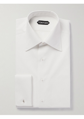 TOM FORD - Double-Cuff Cotton-Piqué Tuxedo Shirt - Men - White - EU 38