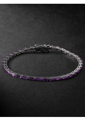 KOLOURS JEWELRY - Creo Blackened Gold Amethyst Tennis Bracelet - Men - Purple - 18