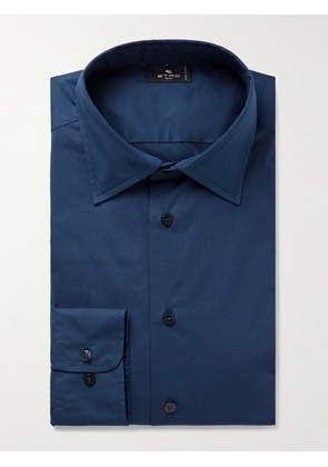 Etro - Slim-Fit Cotton-Blend Poplin Shirt - Men - Blue - EU 38