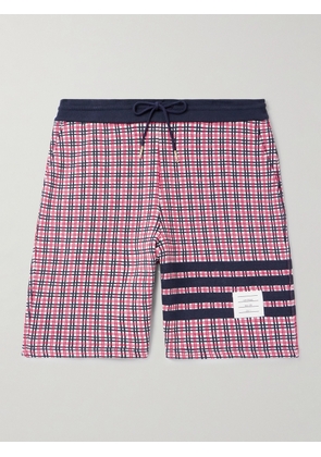 Thom Browne - Straight-Leg Logo-Appliquéd Striped Checked Cotton Shorts - Men - Red - 0