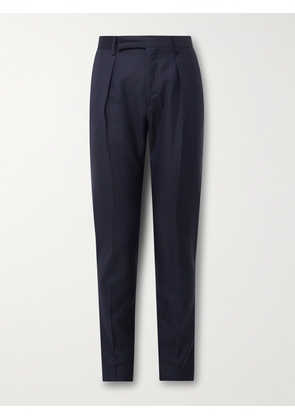 Paul Smith - Slim-Fit Straight-Leg Pleated Pinstriped Wool-Twill Suit Trousers - Men - Blue - UK/US 32