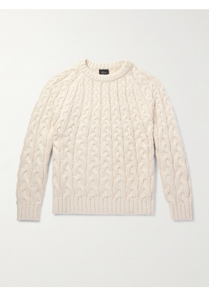 Brioni - Slim-Fit Cable-Knit Cotton Sweater - Men - White - IT 46