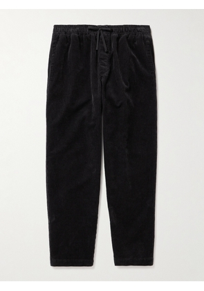 YMC - Alva Tapered Cotton and Linen-Blend Corduroy Drawstring Trousers - Men - Black - S