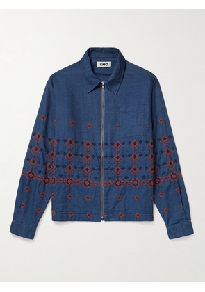 YMC - Bowie Embroidered Cotton-Chambray Blouson Jacket - Men - Blue - S