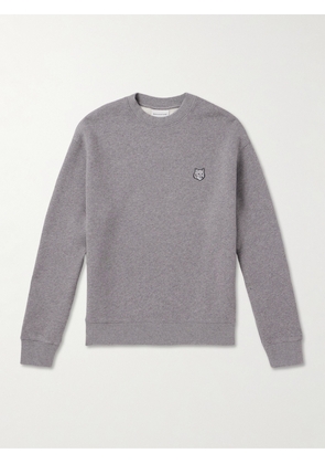 Maison Kitsuné - Logo-Appliquéd Cotton-Jersey Sweatshirt - Men - Gray - XS