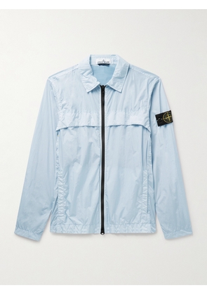 Stone Island - Logo-Appliquéd Garment-Dyed Crinkle Reps Nylon Overshirt - Men - Blue - S