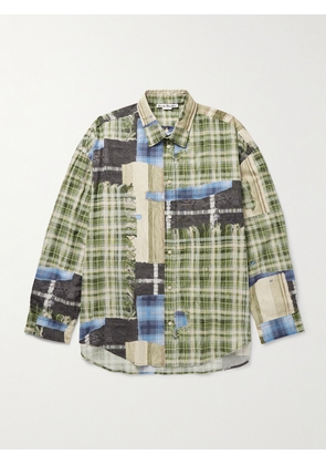 Acne Studios - Setar Oversized Printed Crinkled-Cotton Shirt - Men - Green - IT 44