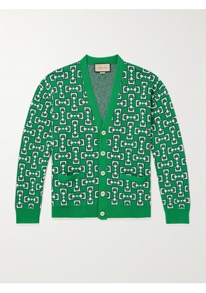 Gucci - Intarsia Cotton Cardigan - Men - Green - S
