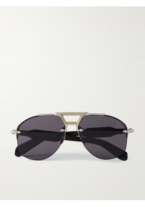 Jacques Marie Mage - Alta Aviator-Style Silver, Gold-Tone and Acetate Sunglasses - Men - Black
