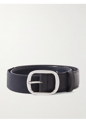 G/FORE - Circle G's Full-Grain Leather and Webbing Belt - Men - Blue - UK/US 30