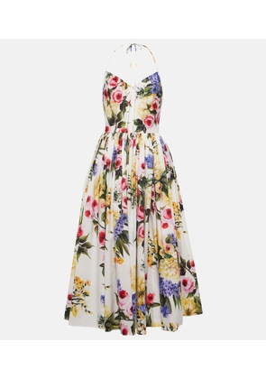Dolce&Gabbana Floral cotton poplin midi dress