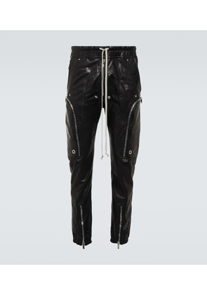 Rick Owens Mid-rise leather cargo pants