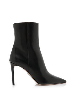 Prada - Tronchetti Leather Ankle Boots      - Black - IT 38 - Moda Operandi