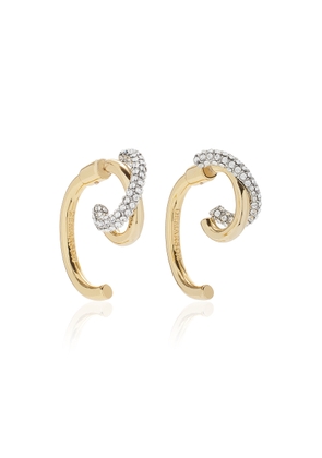 DEMARSON - Axis Luna Convertible 12K Gold-Plated Crystal Earrings - Gold - OS - Moda Operandi - Gifts For Her