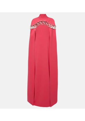 Safiyaa Caped crêpe gown