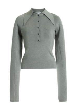16Arlington - Vitara Knit Polo Top - Grey - M - Moda Operandi