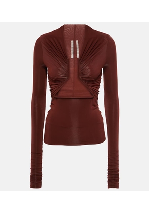 Rick Owens Cutout ruched jersey top