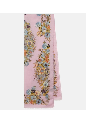 Etro Floral cashmere, silk and wool scarf